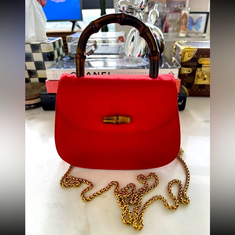❌❌❌SOLD❌❌❌Auth GUCCI 1947 Red Satin MINI Evening